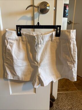 LOFT White Casual Cotton Blend Bermuda Shorts